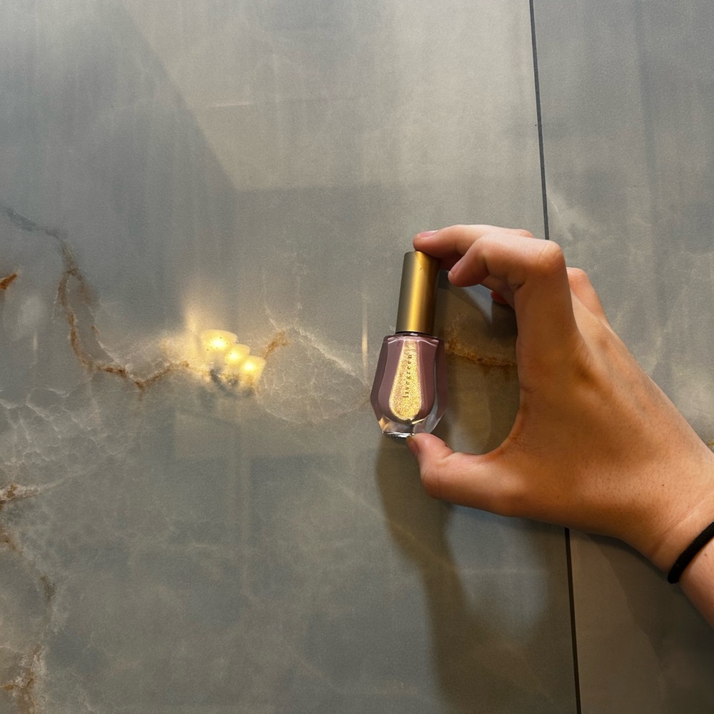 Baby pink y2k Nail Polish with Gold Cap